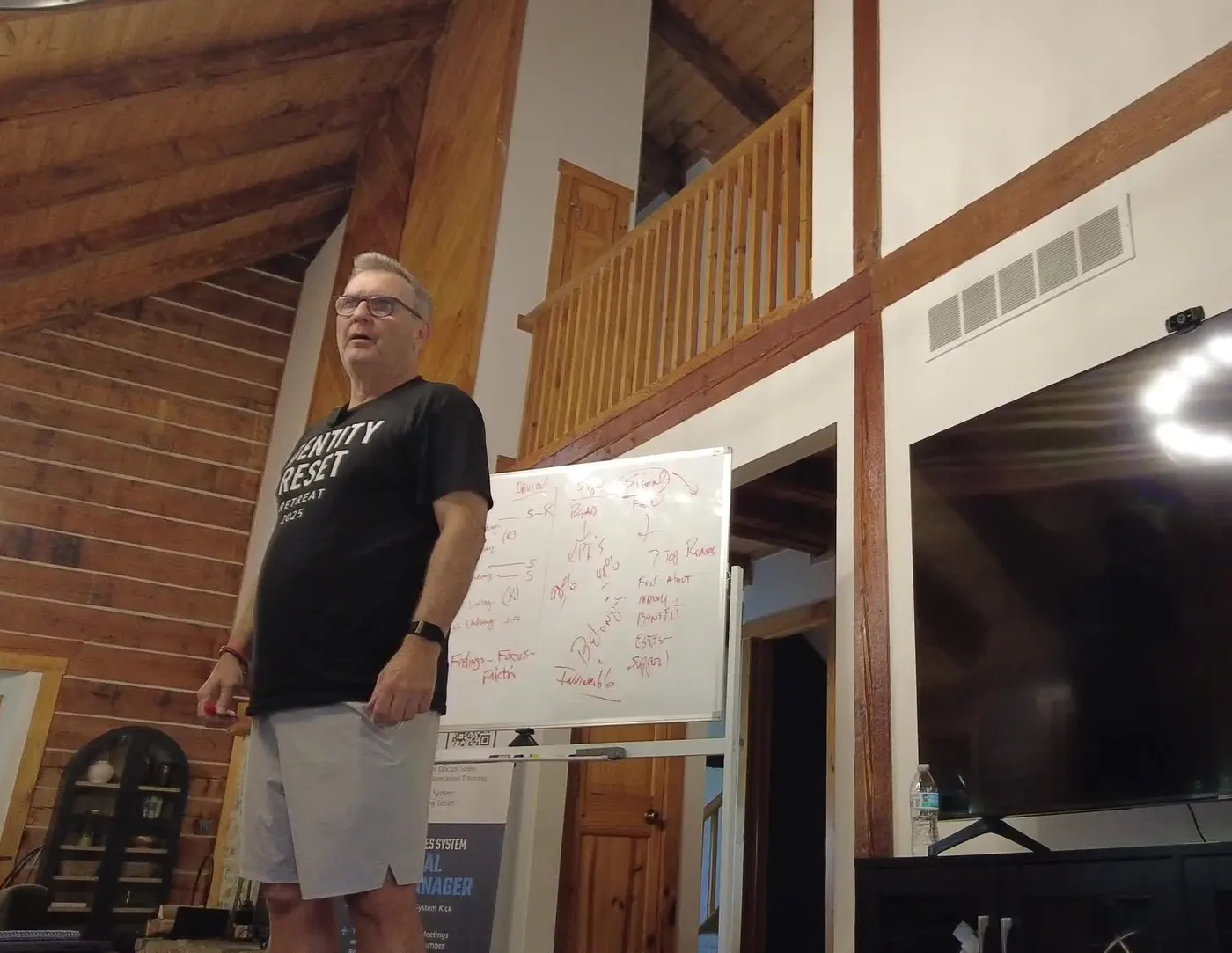 Working it out on the whiteboard at the Identity Reset retreat.