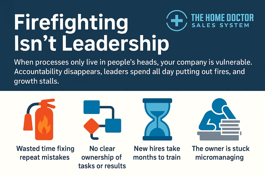 When processes only live in people’s heads, leaders spend the day putting out fires.